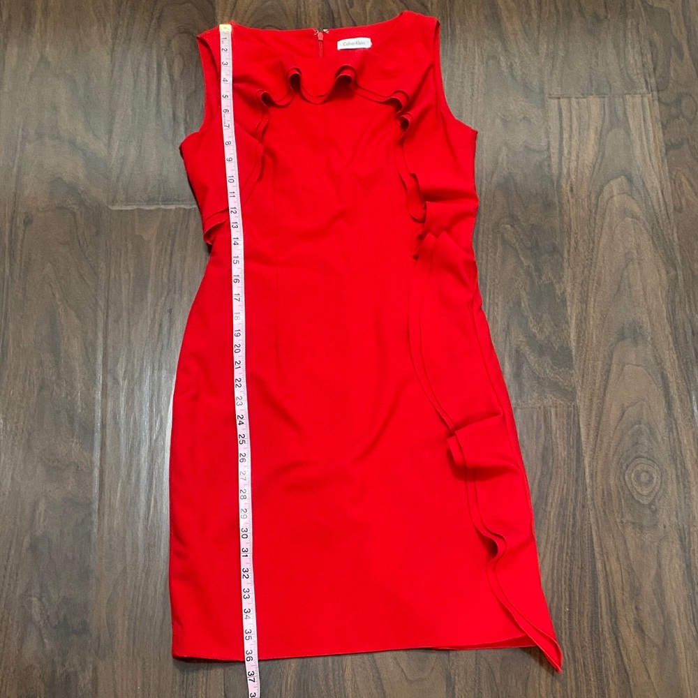 Calvin Klein Ruffle Sleeveless Dress Holiday - Picture 4 of 8